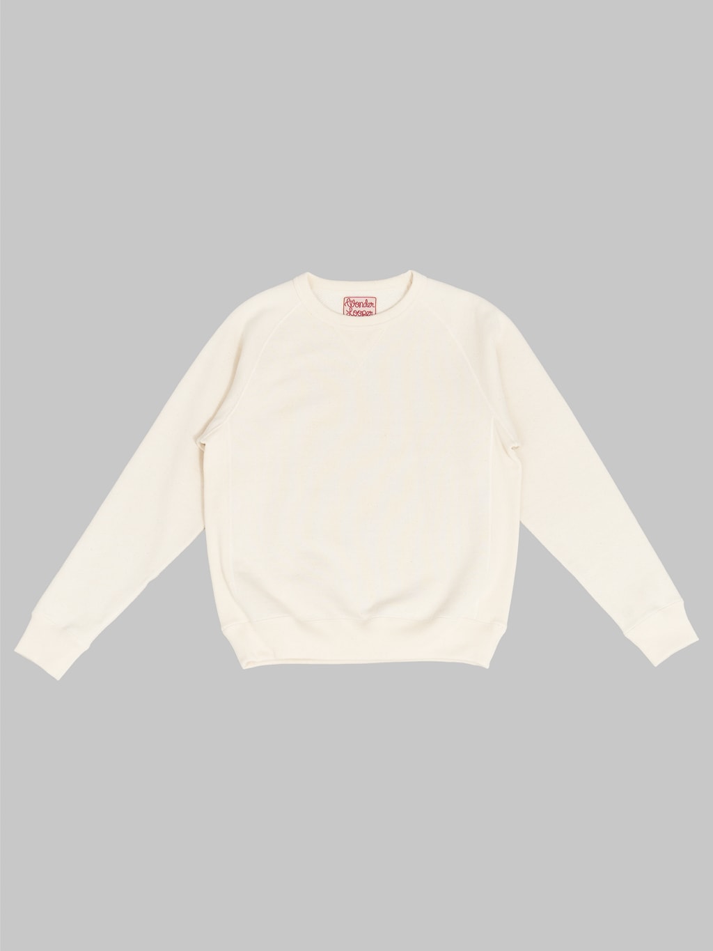 Wonder Looper Pullover Crewneck Double Heavyweight French Terry Ecru athletic front view