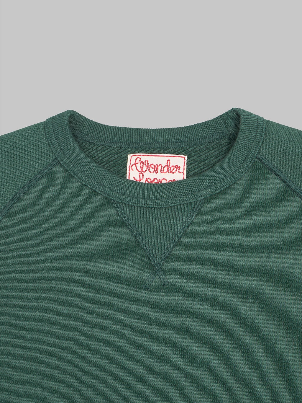 Wonder Looper Pullover Crewneck Double Heavyweight French Terry green brand label