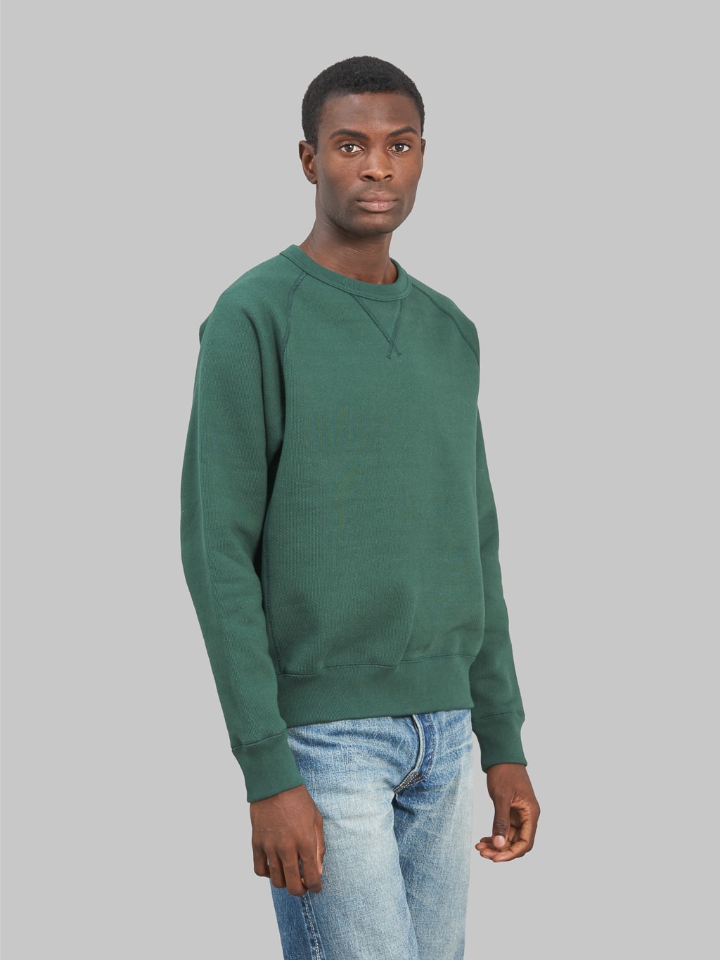 Wonder Looper Pullover Crewneck Double Heavyweight French Terry green athletic fit