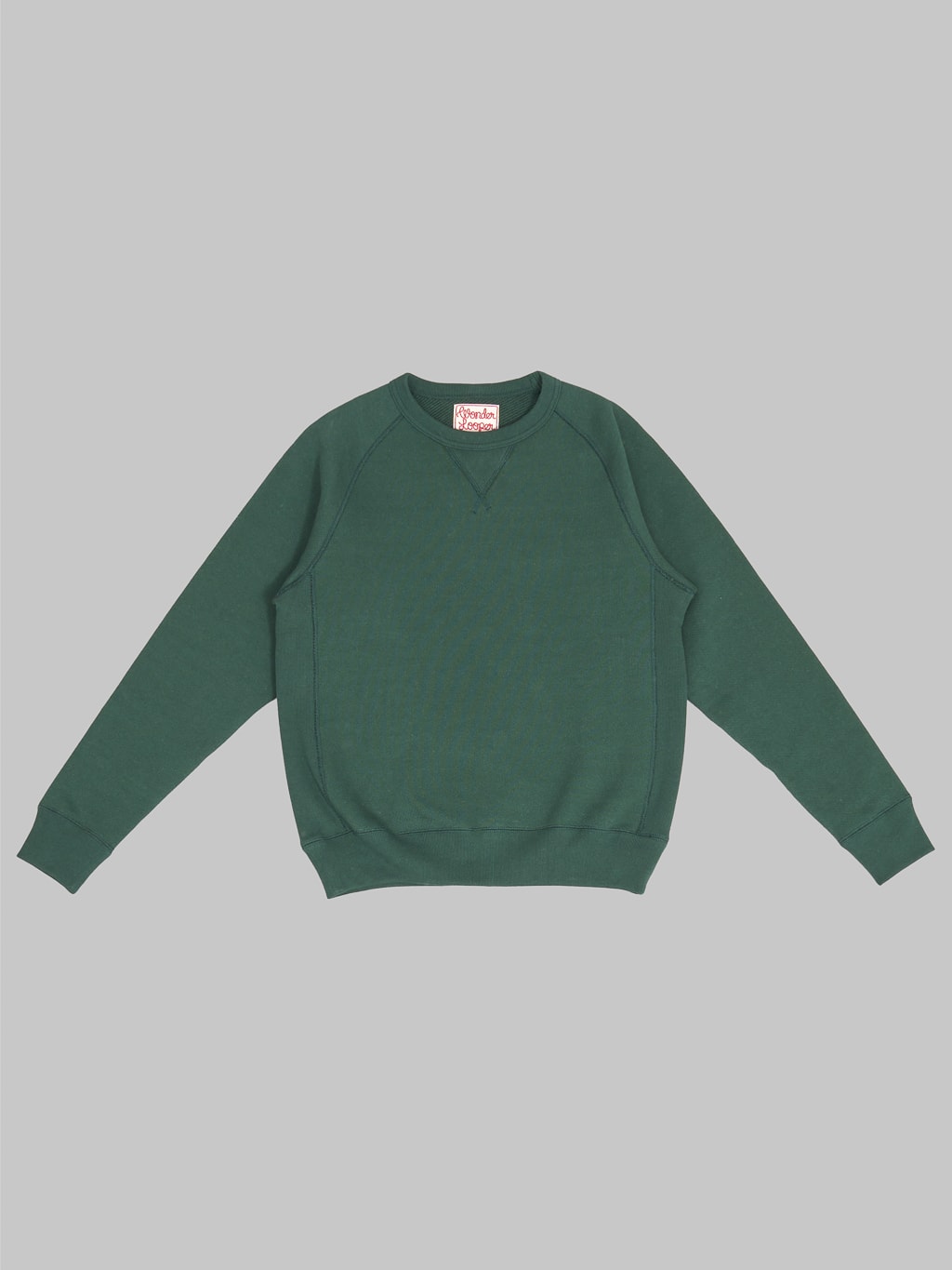 Wonder Looper Pullover Crewneck Double Heavyweight French Terry green front fit