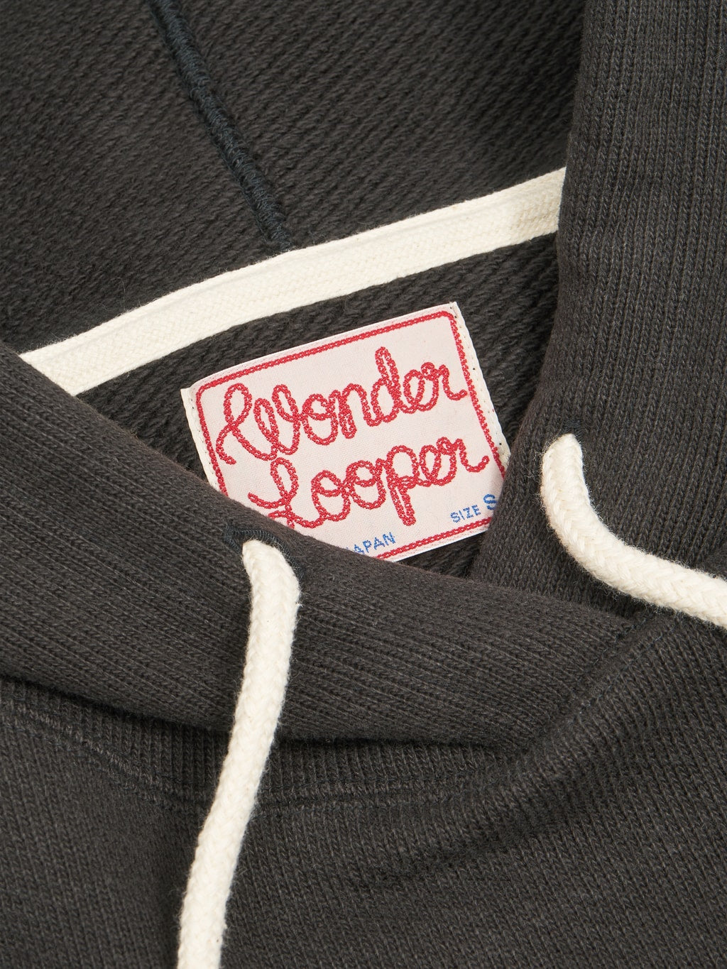 Wonder Looper Pullover Hoodie Double Heavyweight French Terry sumi black interior