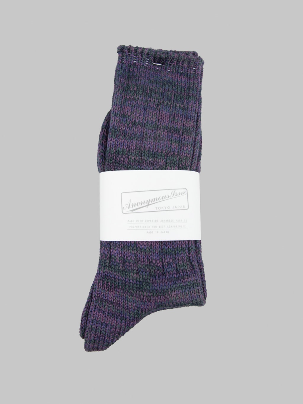 Anonymous Ism 5 Colour Mix Crew Socks Dark Violet