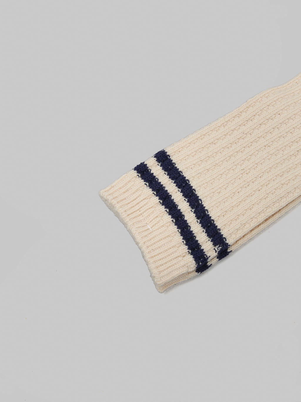 Anonymous Ism OC 2 Line Pique Rib Crew Socks Navy hem