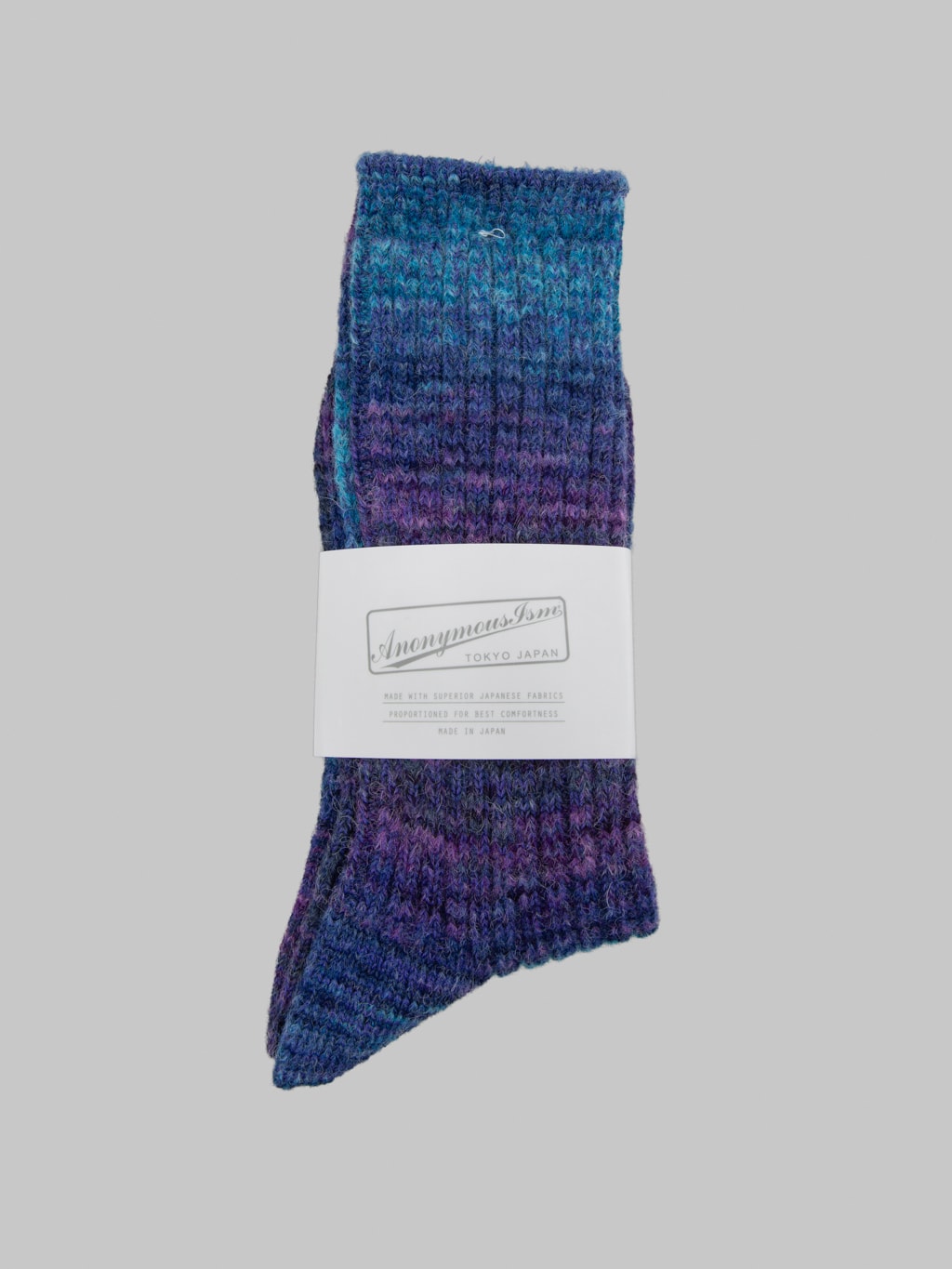 Anonymous Ism Splash Pattern Crew Socks Indigo
