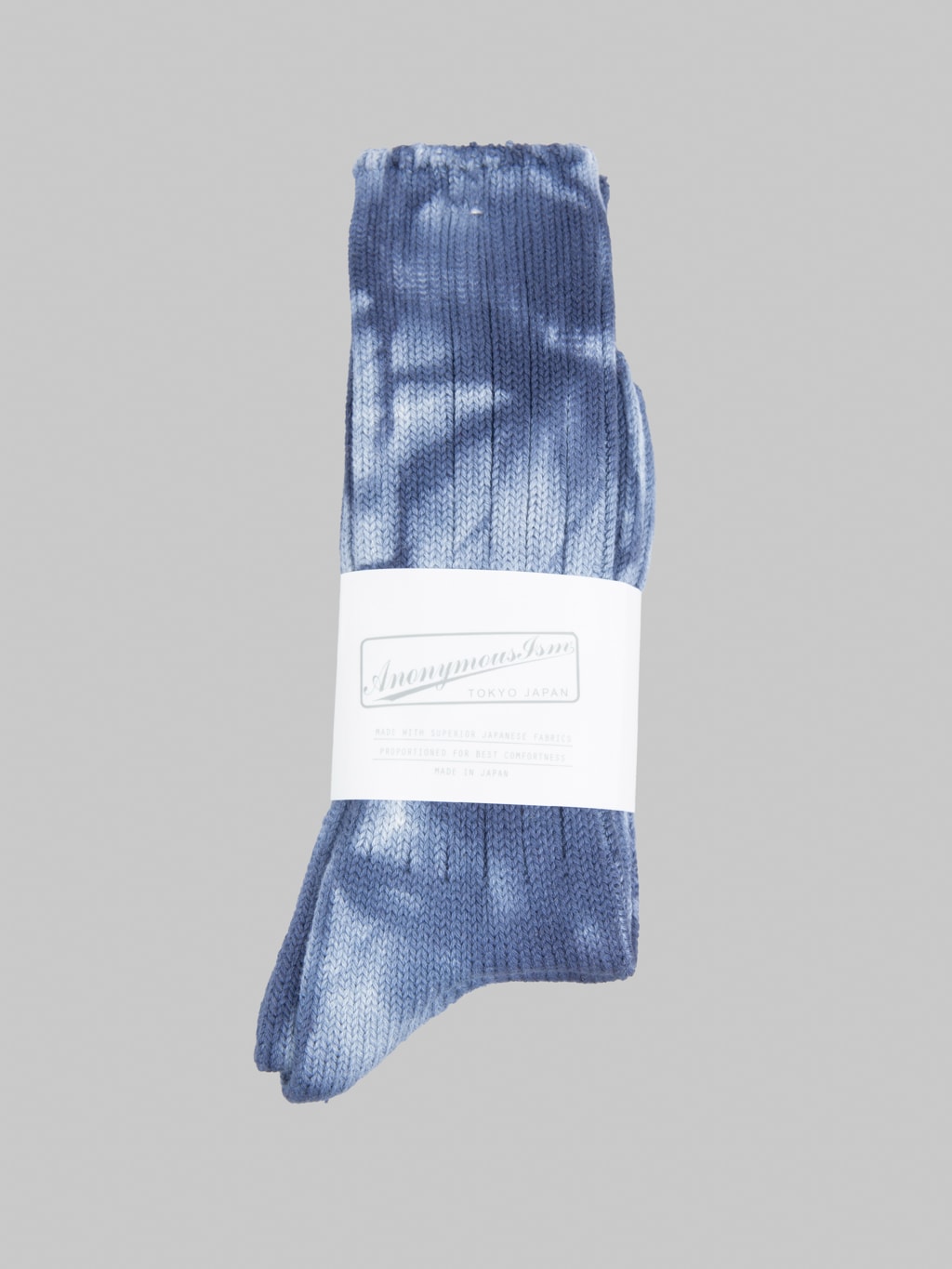 Anonymous Ism Uneven Dyed Crew Socks Navy
