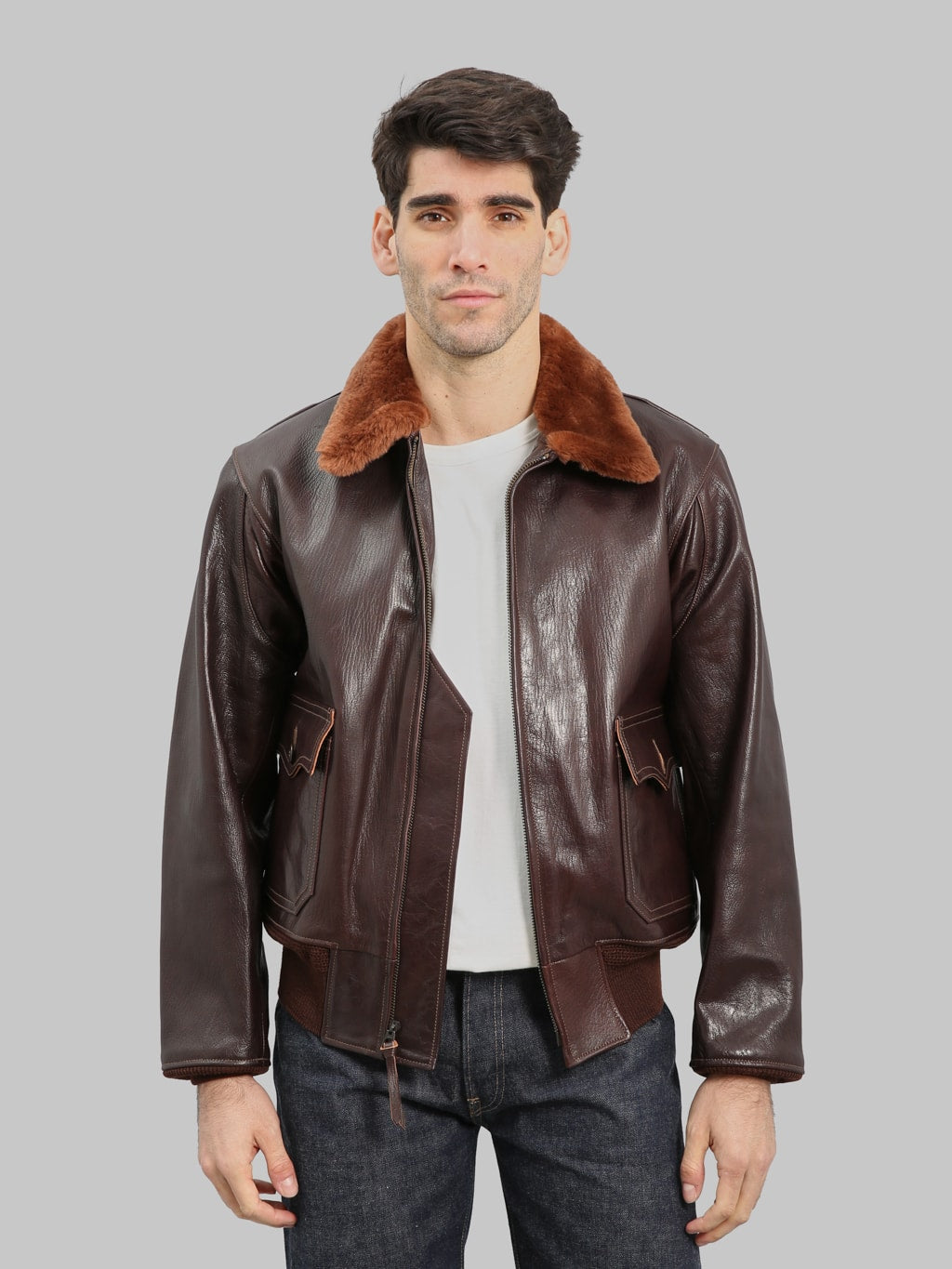 Buzz Rickson's BR80661 AN6552 "American Sportswear Co." Jacket Dark Brown - Redcast Heritage Co.