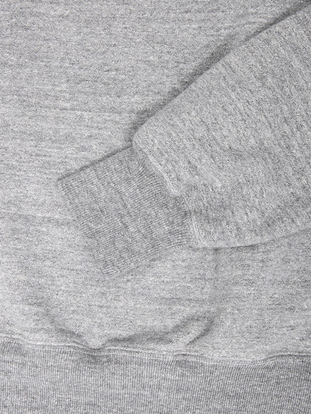 Buzz Rickson's BR69507 Freedom Sleeve Sweatshirt Heather Grey cuff detail