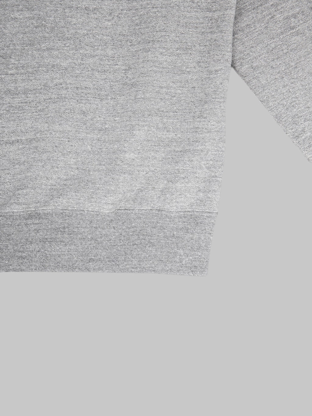 Buzz Rickson's BR69507 Freedom Sleeve Sweatshirt Heather Grey hem ribbed