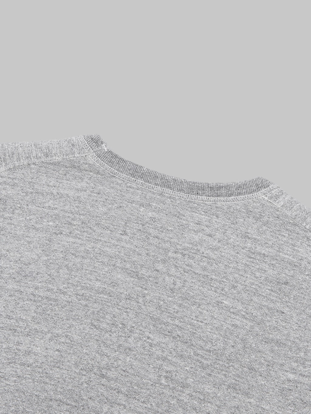 Buzz Rickson's BR69507 Freedom Sleeve Sweatshirt Heather Grey back collar stitching