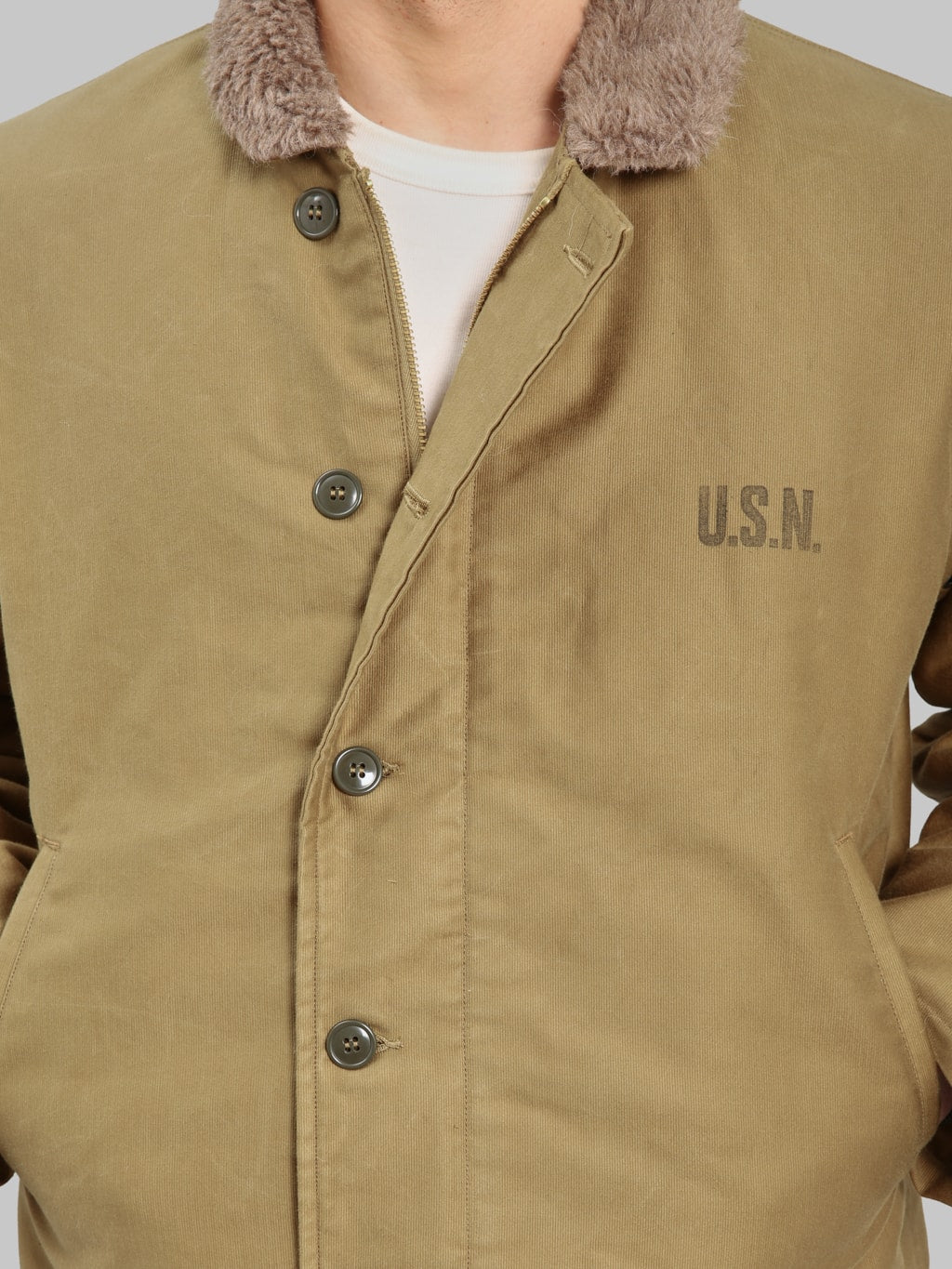 Buzz Rickson's BR15345 N-1 "Navy Department Demotex-Ed " Jacket Khaki - Redcast Heritage Co.