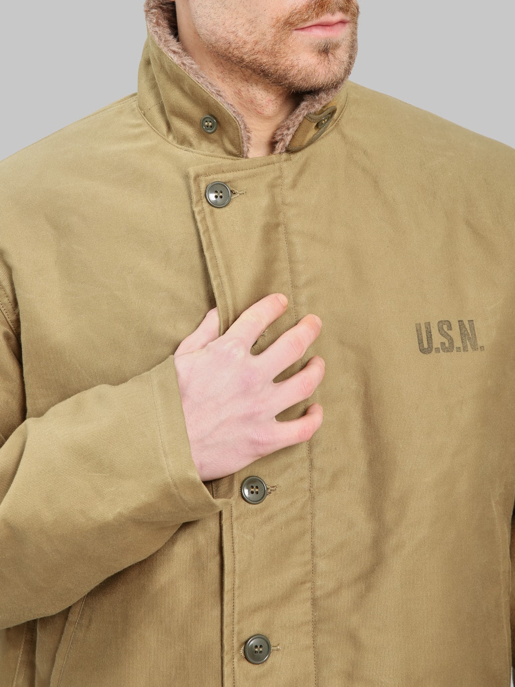 Buzz Rickson's BR15345 N-1 "Navy Department Demotex-Ed " Jacket Khaki - Redcast Heritage Co.