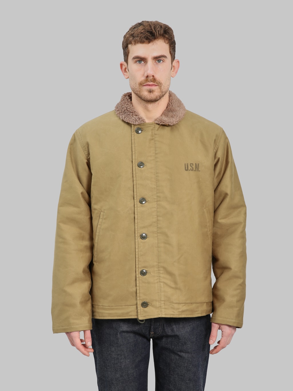 Buzz Rickson's N-1 Deck Jacket Khaki Demotex-Ed