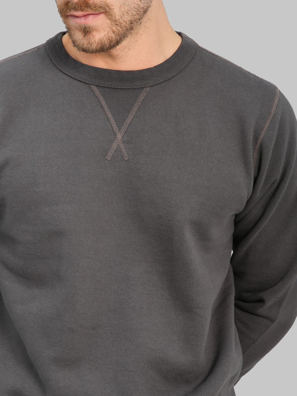 Buzz Ricksons BR65622 Set In Crewneck Sweatshirt Black chest
