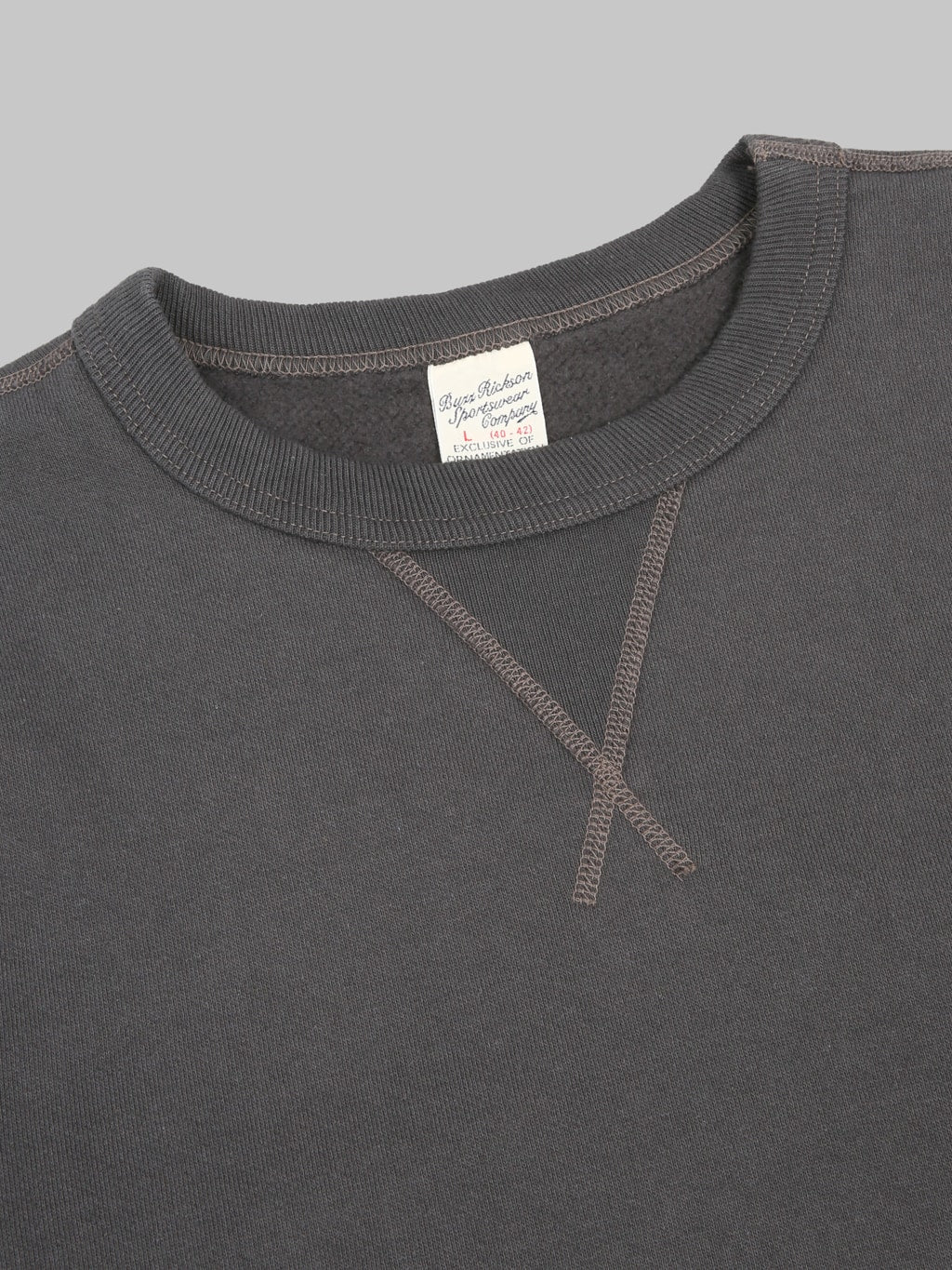 Buzz Ricksons BR65622 Set In Crewneck Sweatshirt Black brand tag