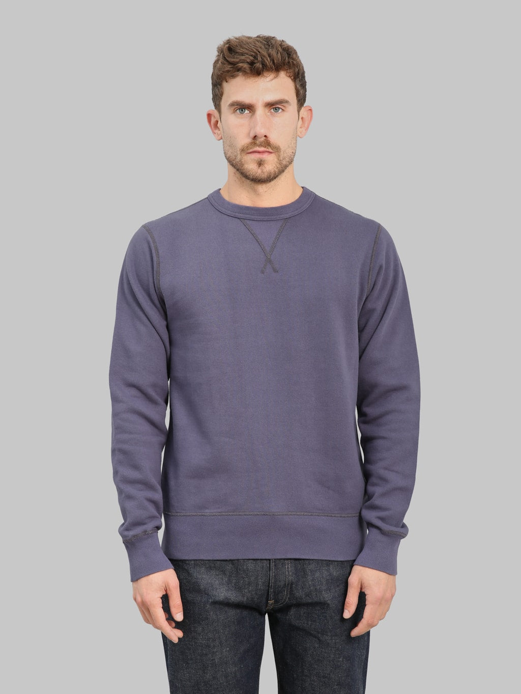 Buzz Ricksons BR65622 Set In Crewneck Sweatshirt Navy front look