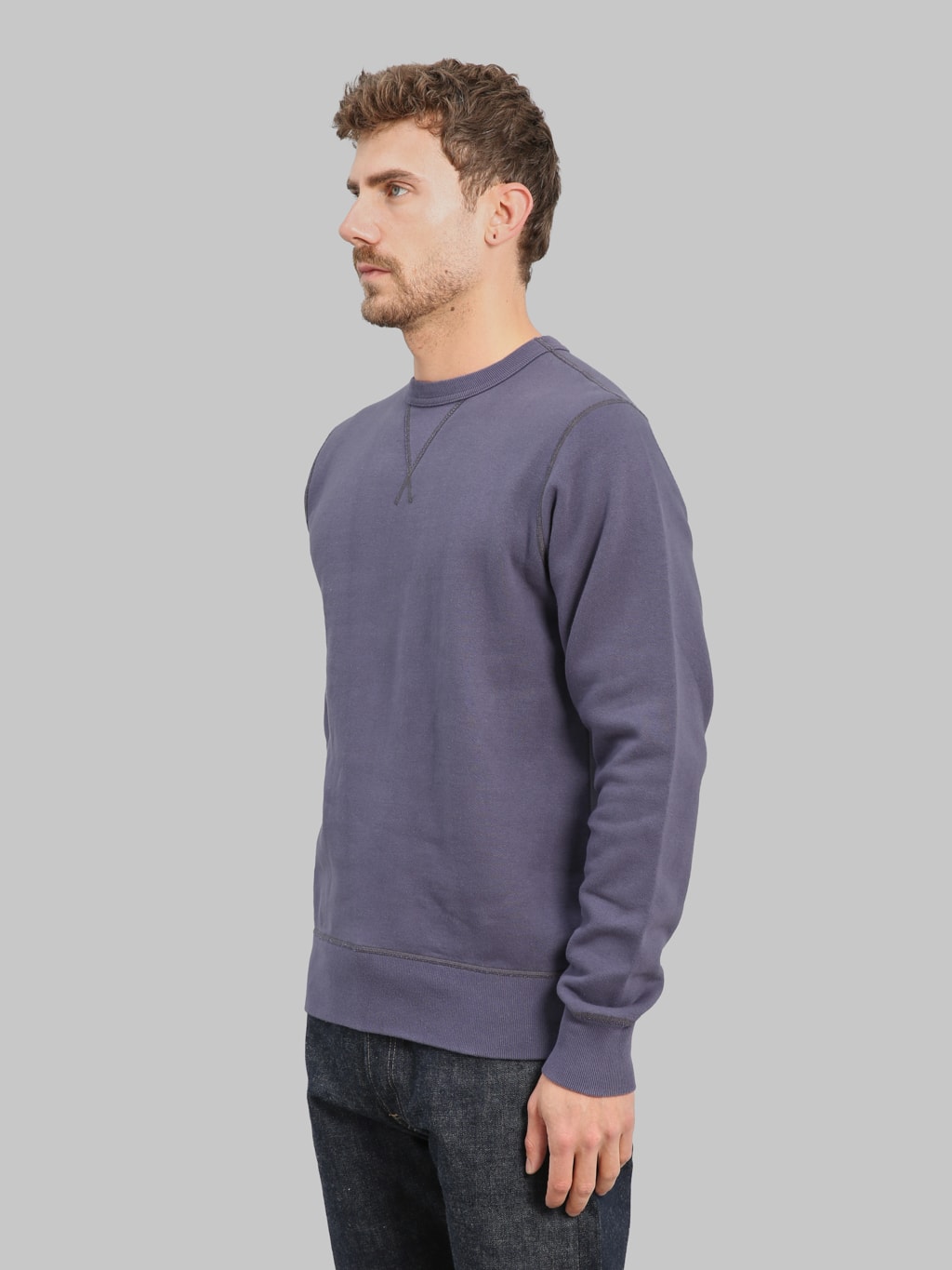 Buzz Ricksons BR65622 Set In Crewneck Sweatshirt Navy side look