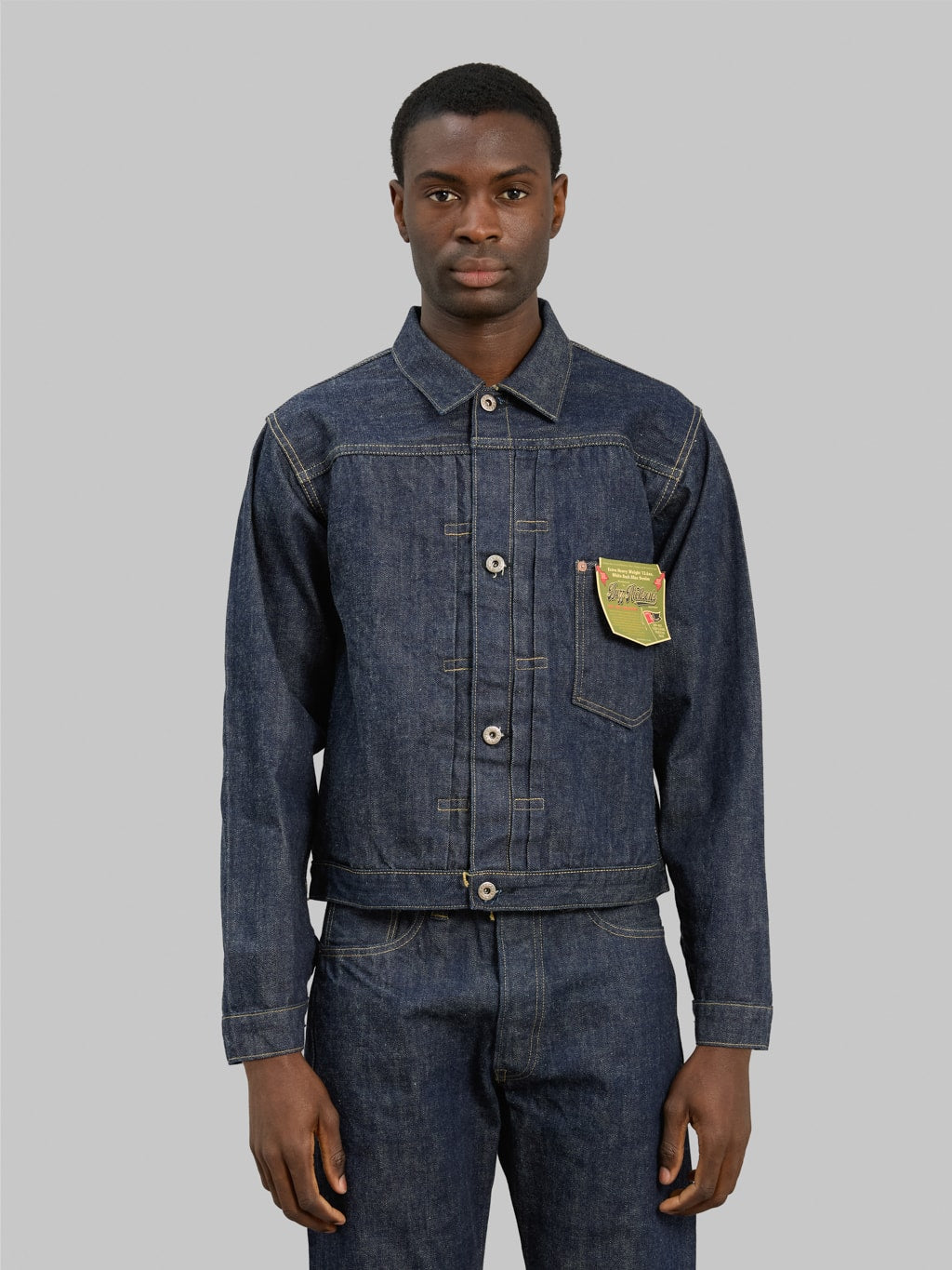 buzz ricksons br16041 world war 2 denim blouse jacket front look