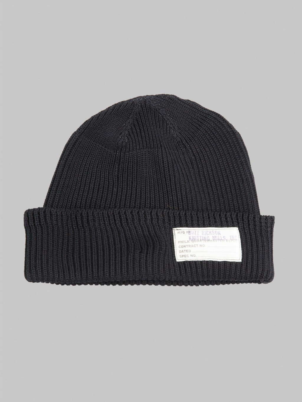 Buzz Rickson's BR02186 Cotton Watch Cap Black | WWII Military Inspired