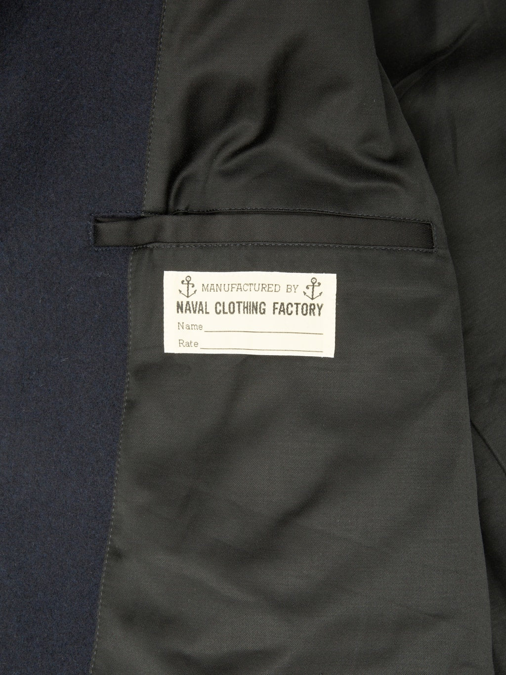 Buzz Ricksons BR11554 US Navy Pea Coat tag