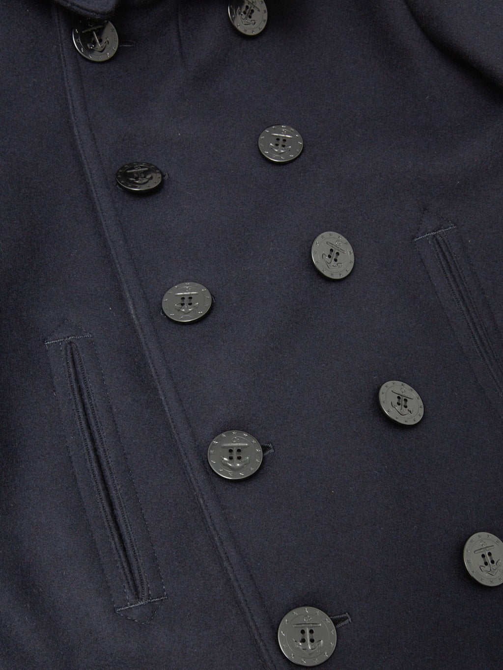 Buzz Ricksons BR11554 US Navy Pea Coat anchor buttons