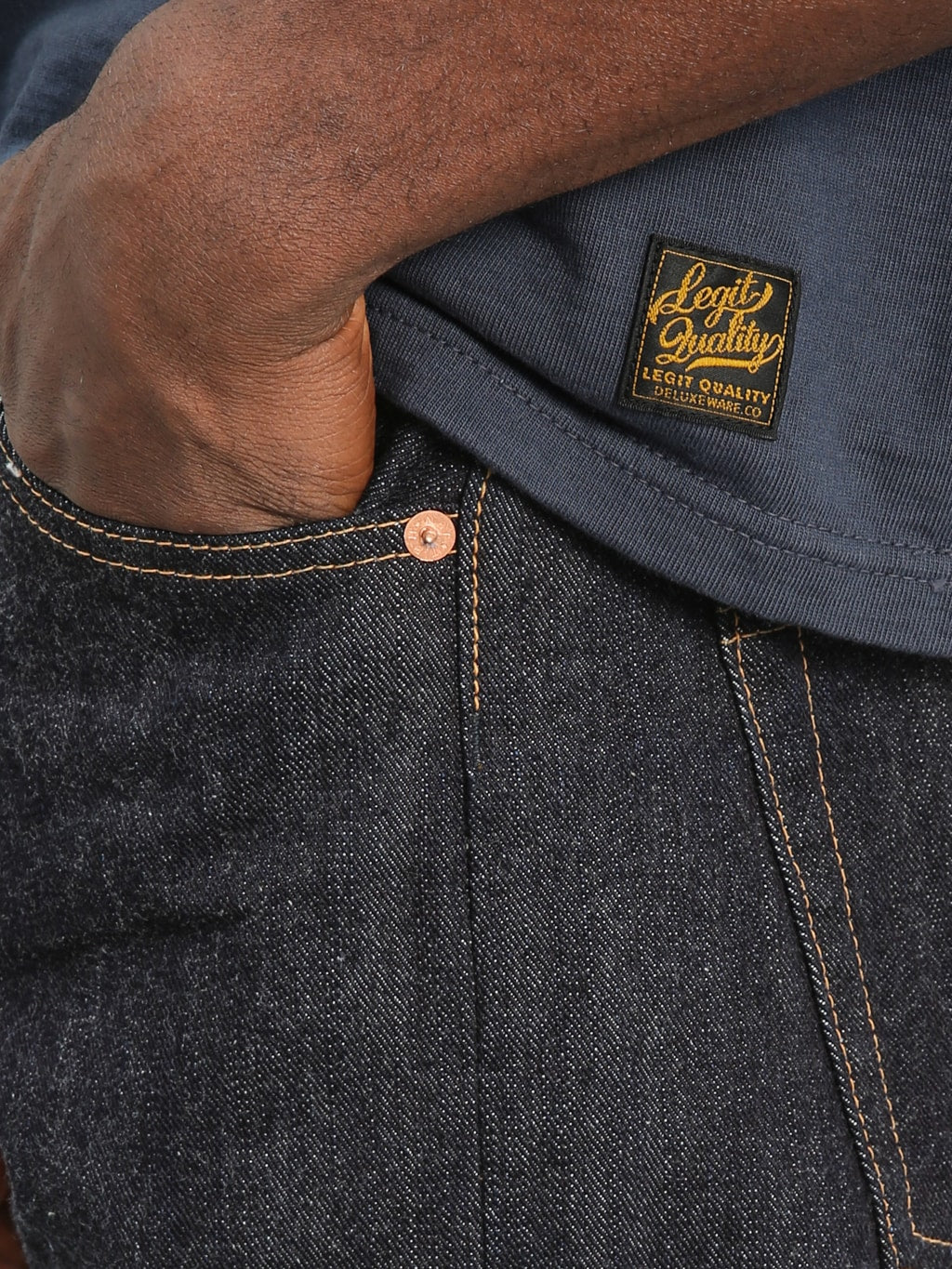 Deluxeware DXTS-00 12.5oz Heavyweight Loopwheeled T-Shirt Blue