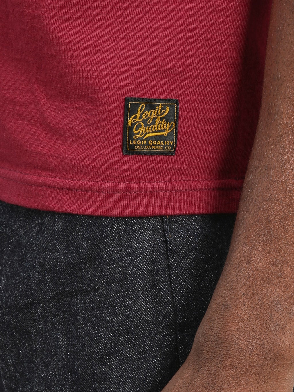 Deluxeware DXTS00 Heavyweight Loopwheeled TShirt Red logo