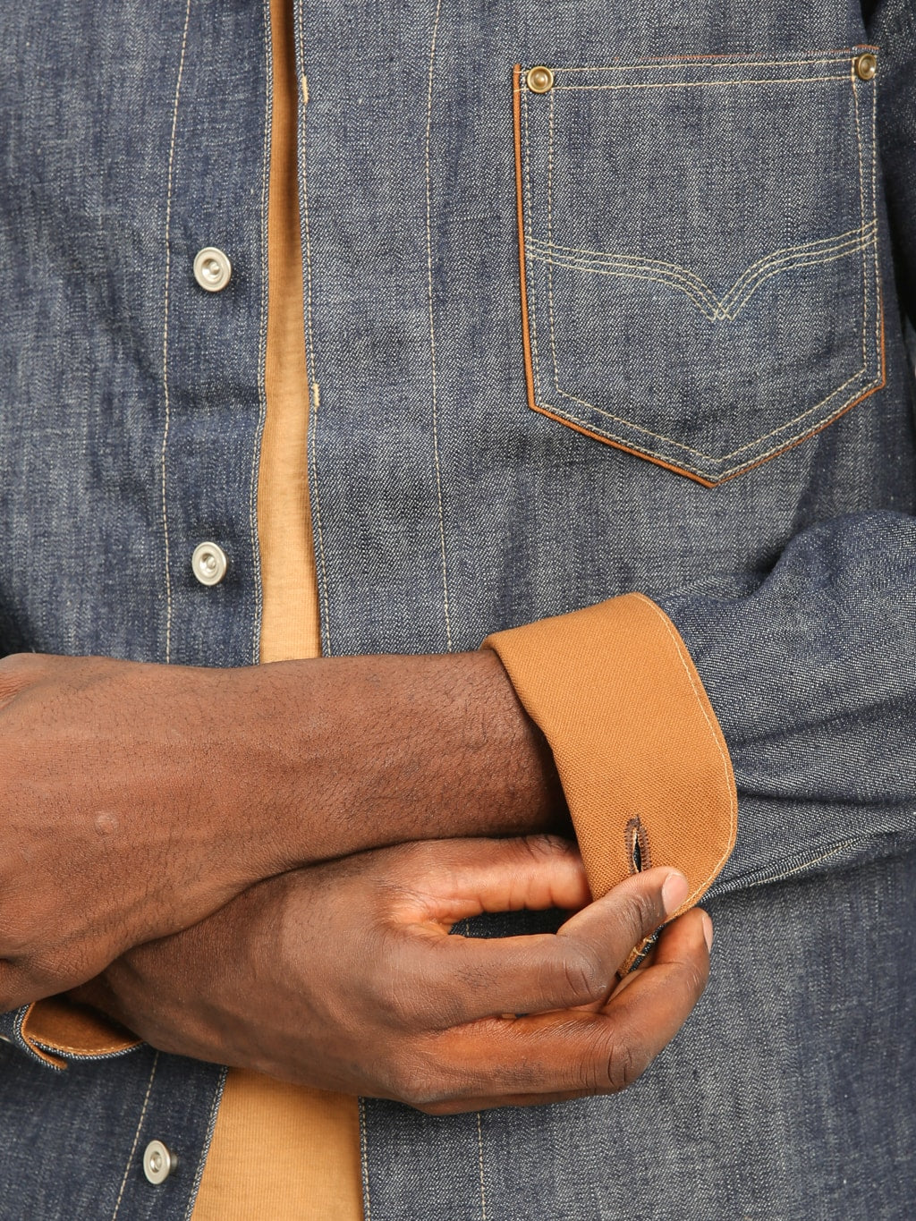 Deluxeware 7640 1940s Denim Shirt interior