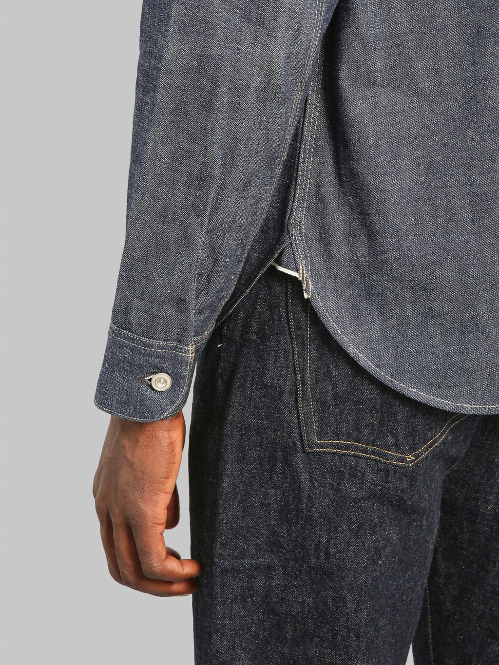 Deluxeware 7640 1940s Denim Shirt cuff