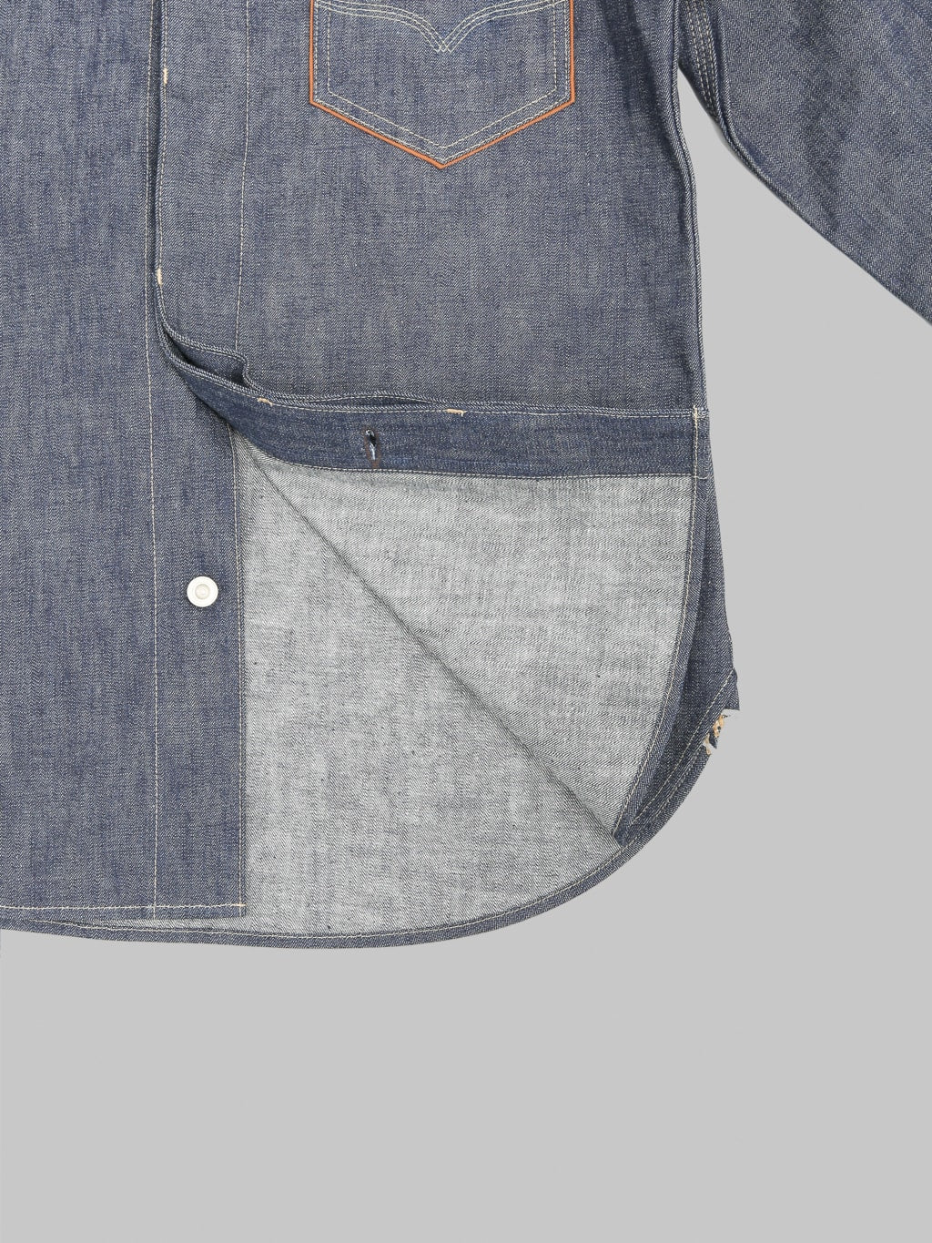 Deluxeware 7640 1940s Denim Shirt interior