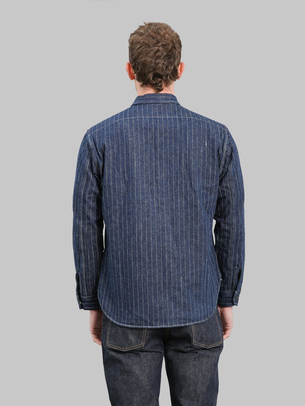 Deluxeware 7630A 20th Anniversary Wabash Indigo Denim Nel Shirt back fit