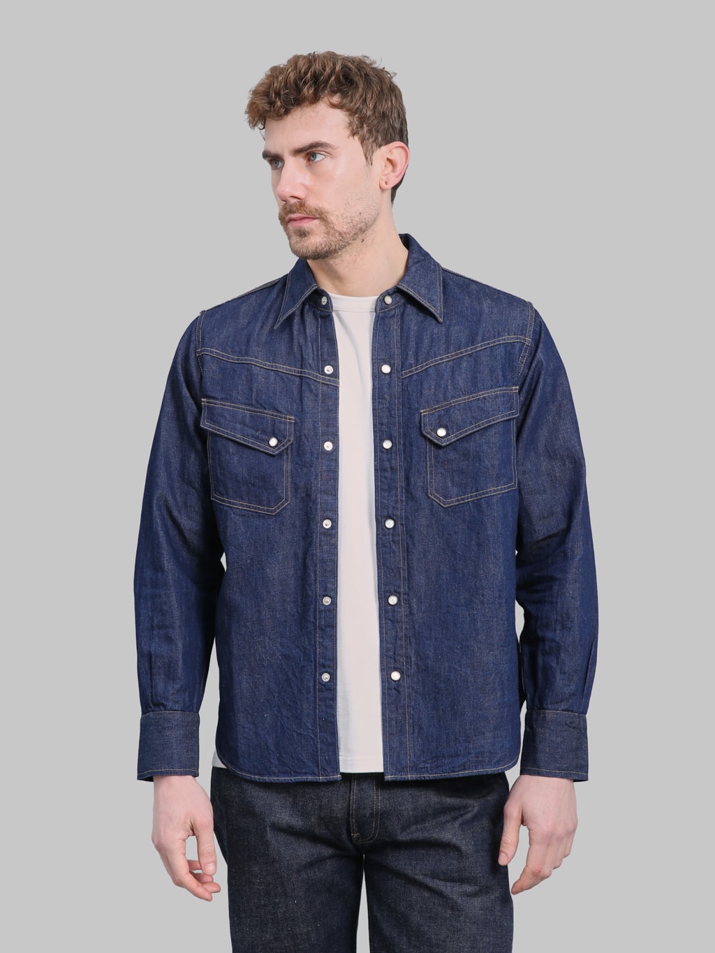トップス 00s diesel denim shirt archive western Deluxeware 7500 Saddle Master Indigo Linen Denim Shirt | Japan