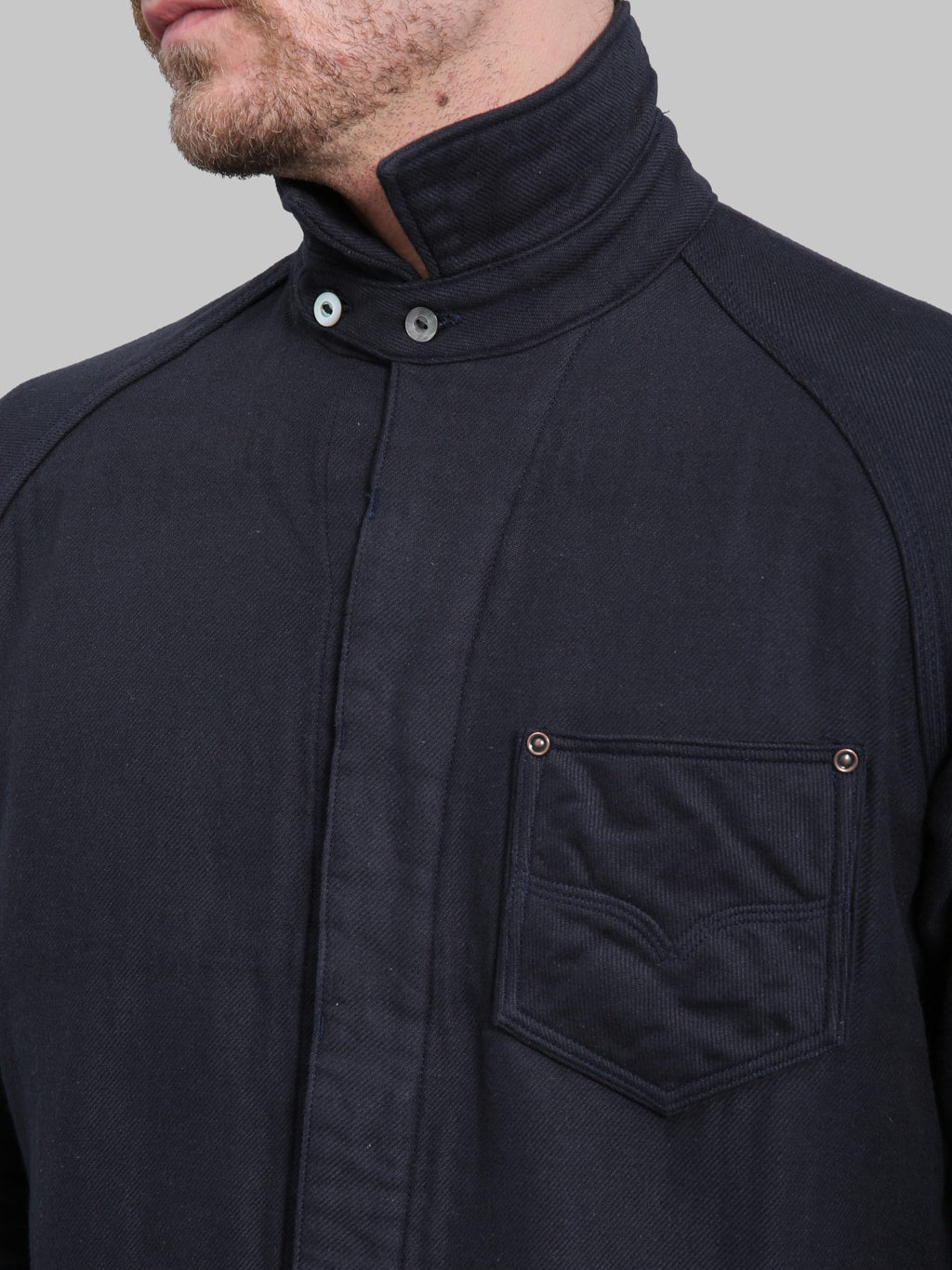 Deluxeware 7649C 40's Native Border Shirt Navy - Redcast Heritage Co.