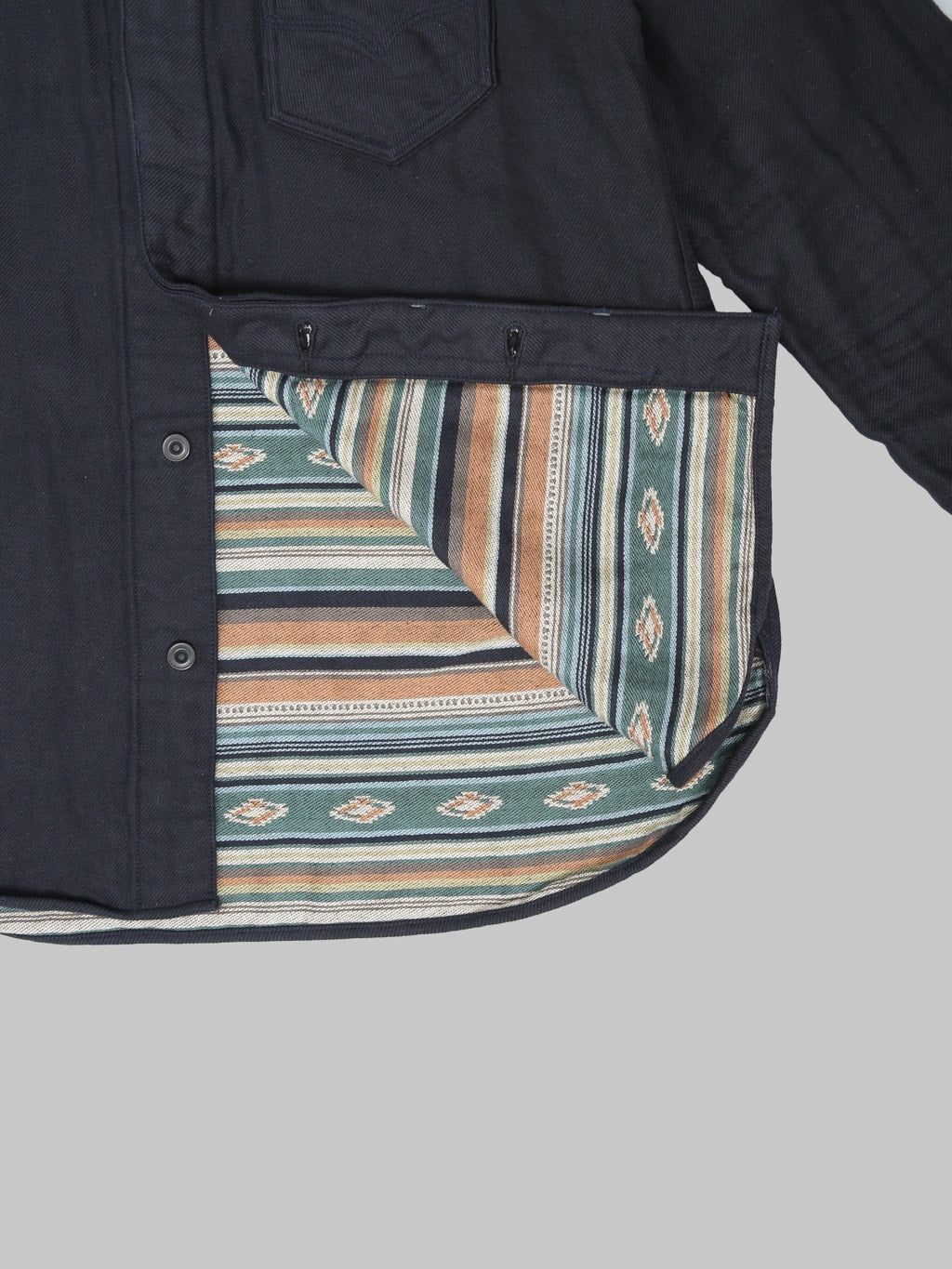 Deluxeware 7649C 40's Native Border Shirt Navy - Redcast Heritage Co.