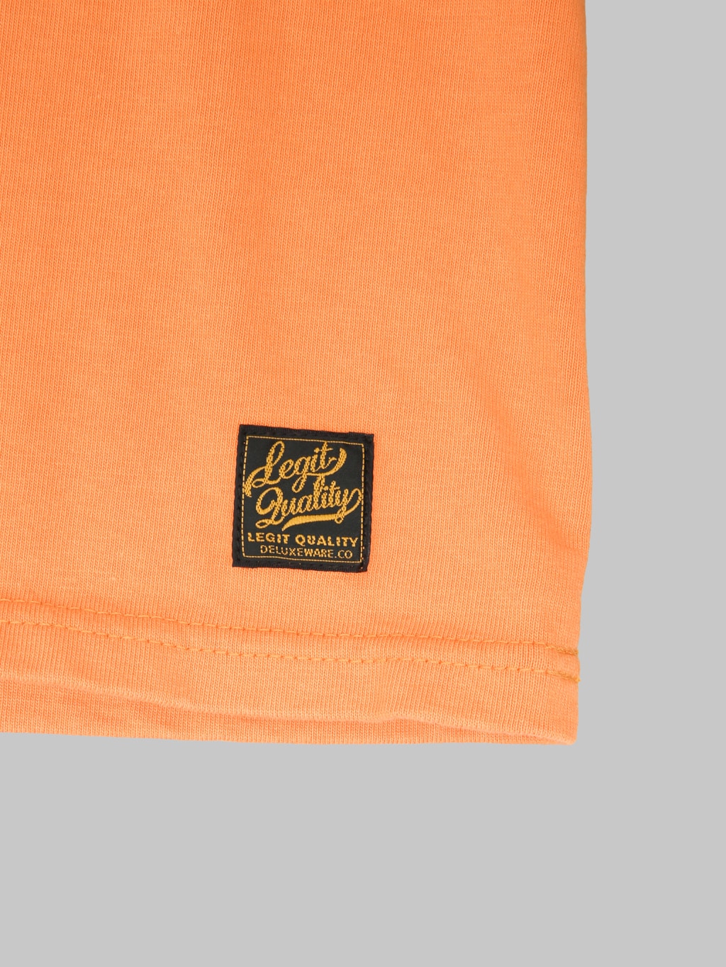 Deluxeware DXTS00 Heavyweight Loopwheeled TShirt Texas Orange hem tag