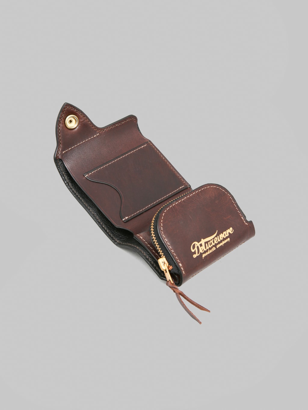 Deluxeware DLW-005 Leather Wallet Dark Brown coin pouch