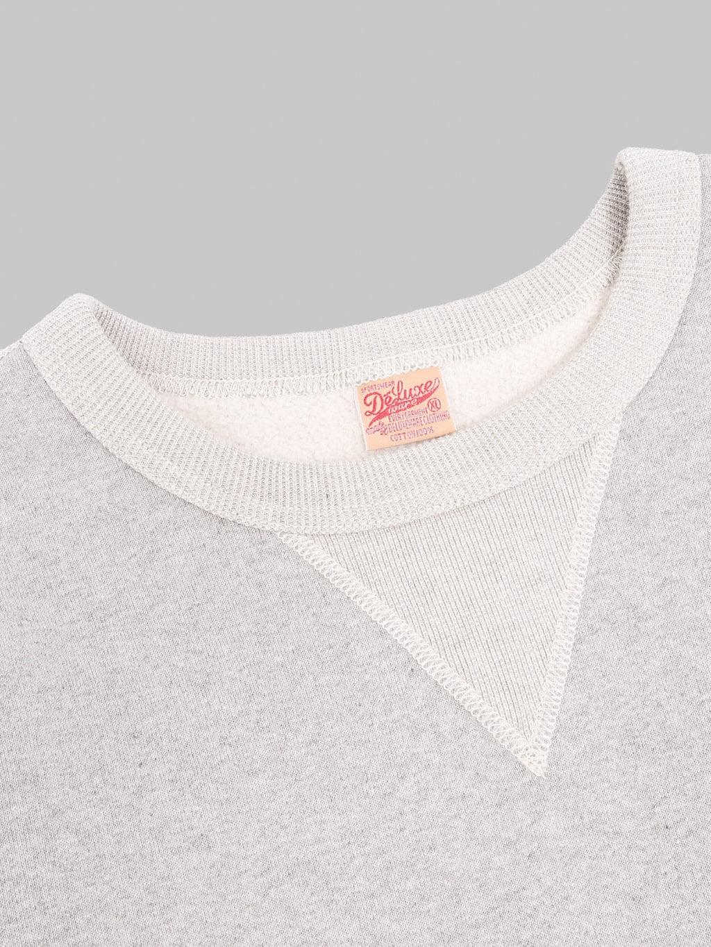 Deluxeware S101-00 Flat Seam Plain Sweatshirt Grey Beige