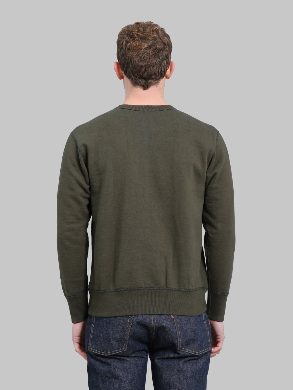 Deluxeware S101-00 Flat Seam Plain Sweatshirt Olive