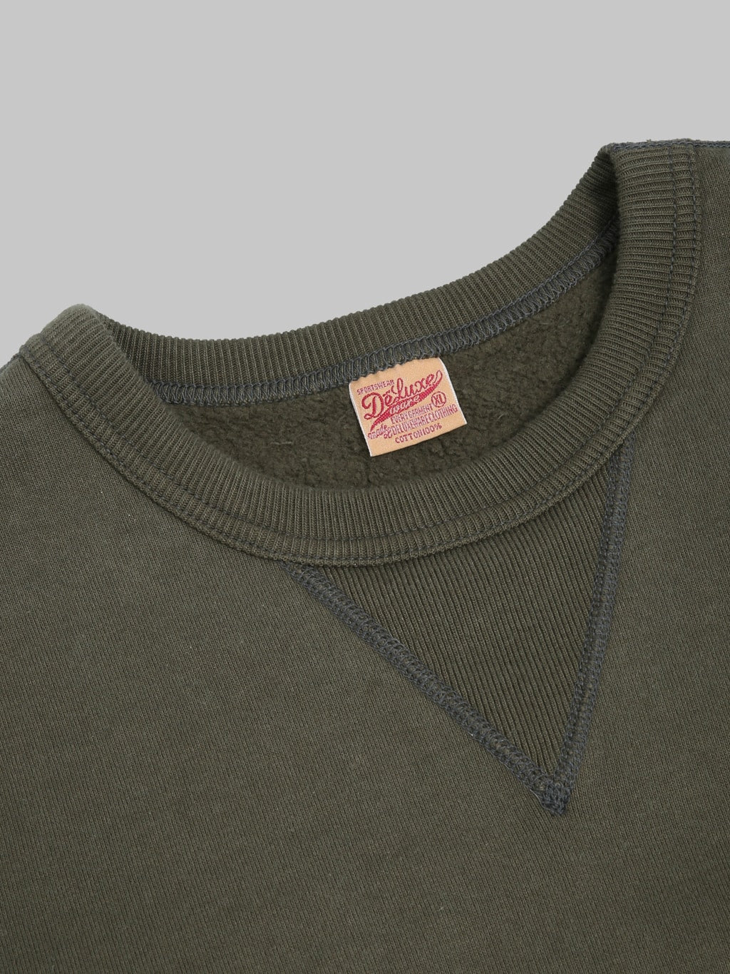 Deluxeware S101-00 Flat Seam Plain Sweatshirt Olive