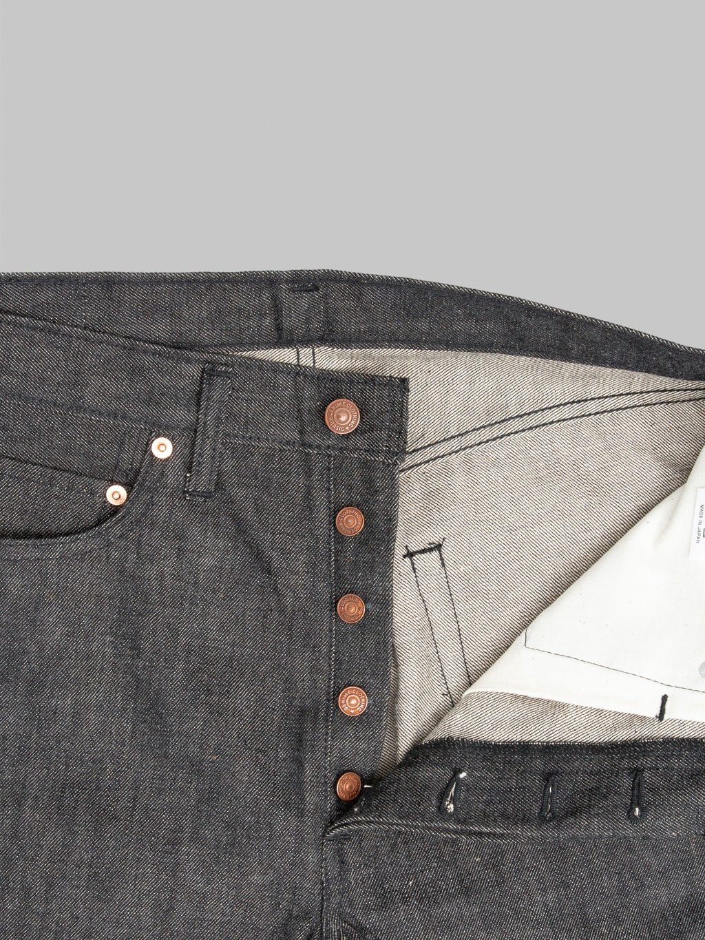 Denime By Warehouse 224 66B Model Regular Straight Jeans Black buttons