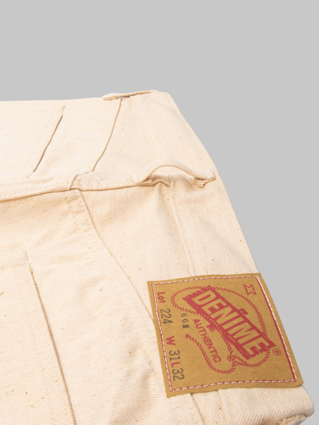 Denime "Lot. 224" 66 Model Mother Cotton 14oz Straight Jeans Natural