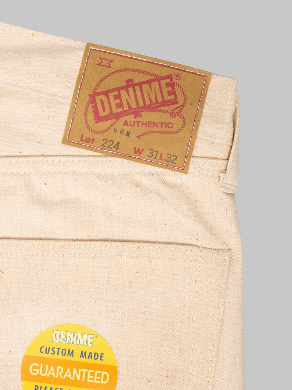 Denime "Lot. 224" 66 Model Mother Cotton 14oz Straight Jeans Natural