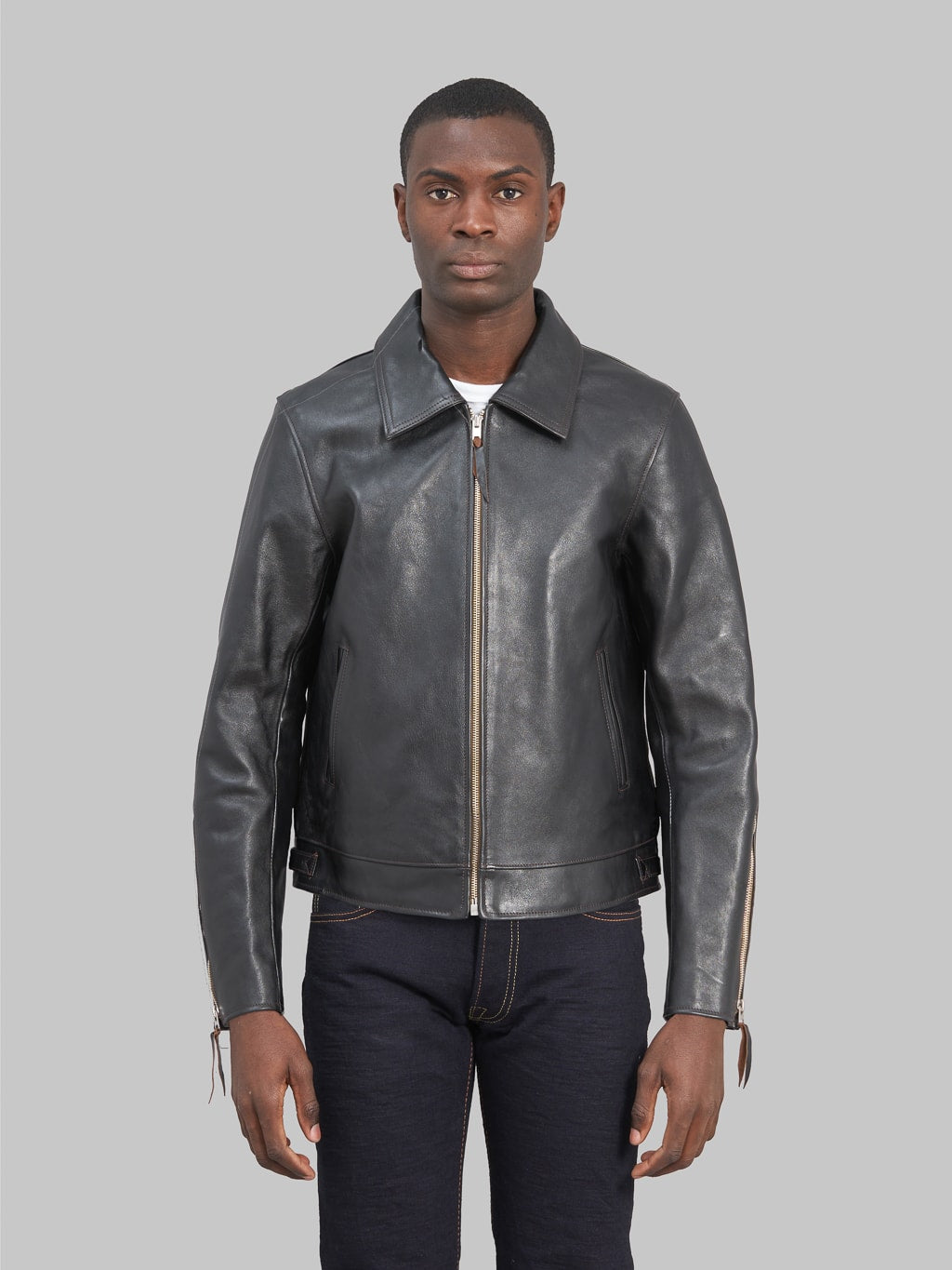 double helix horsehide riders jacket black