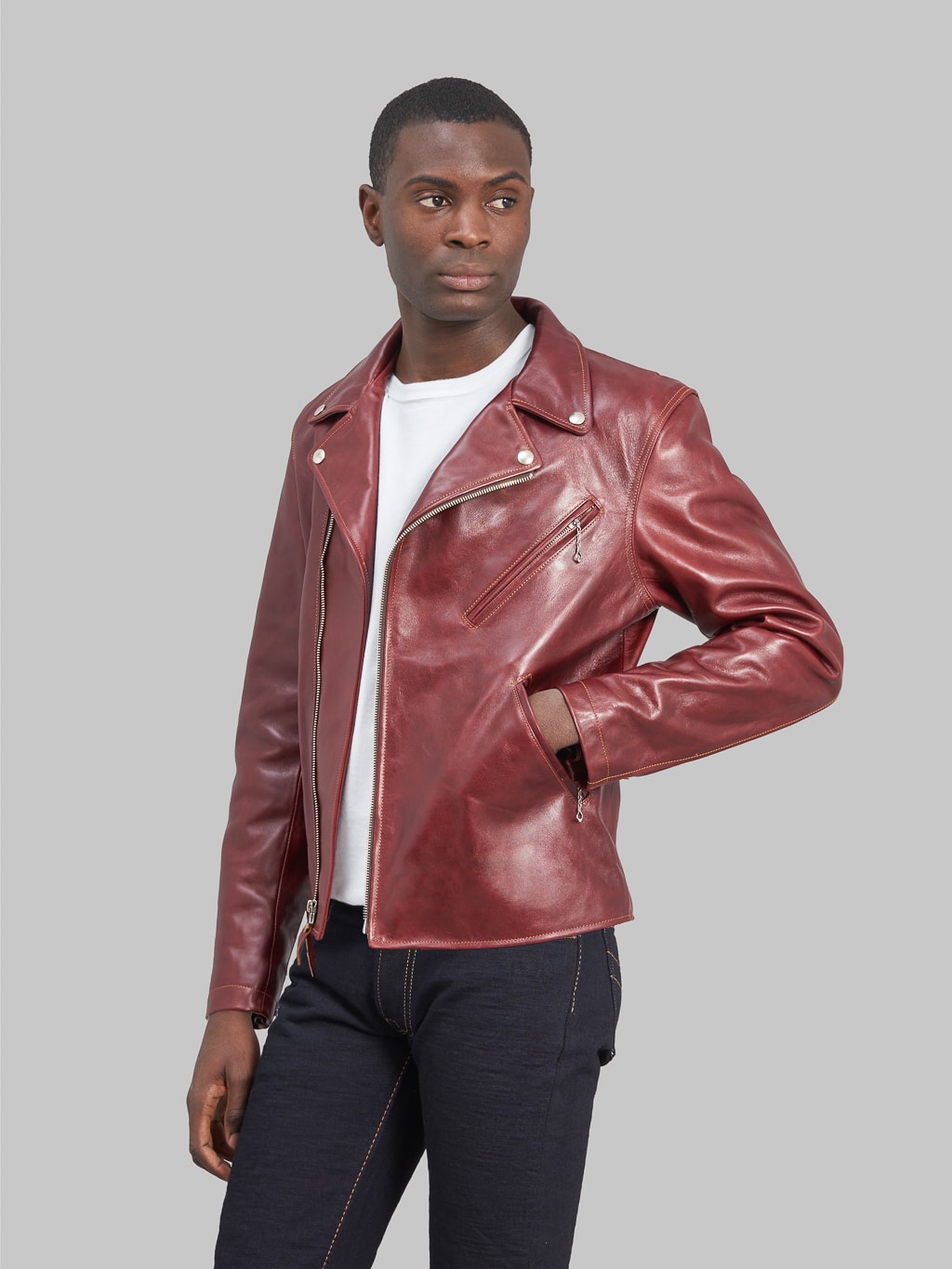 double helix burgundy double riders jacket japan