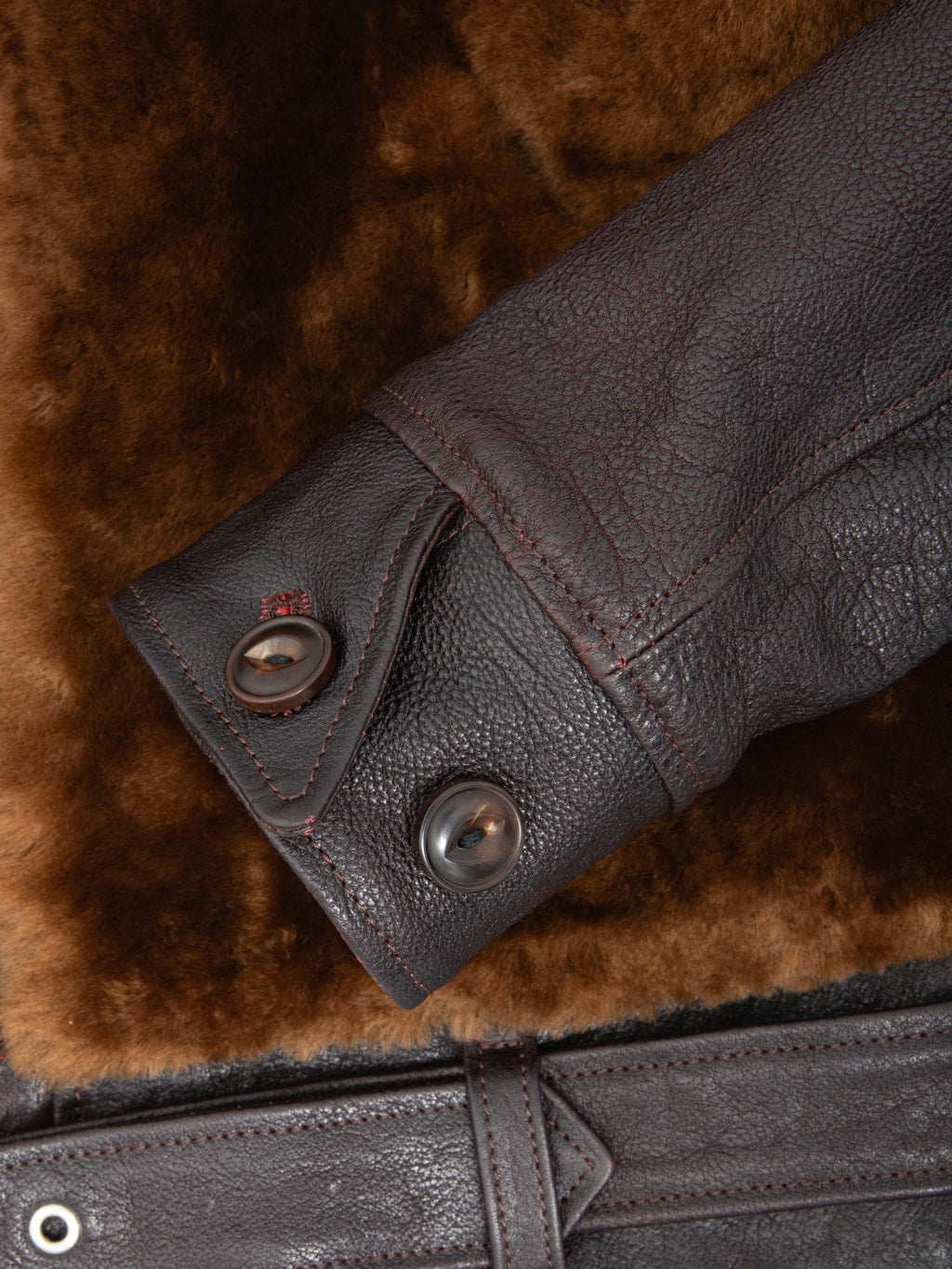 Double Helix Conductor Red Core Horsehide Black Brown texture patina