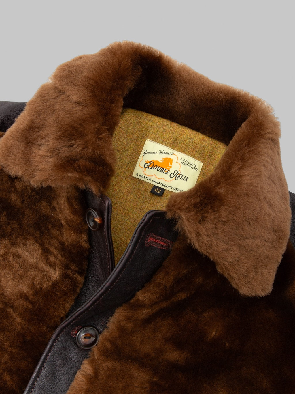 Double Helix Conductor Red Core Horsehide Black Brown size tag