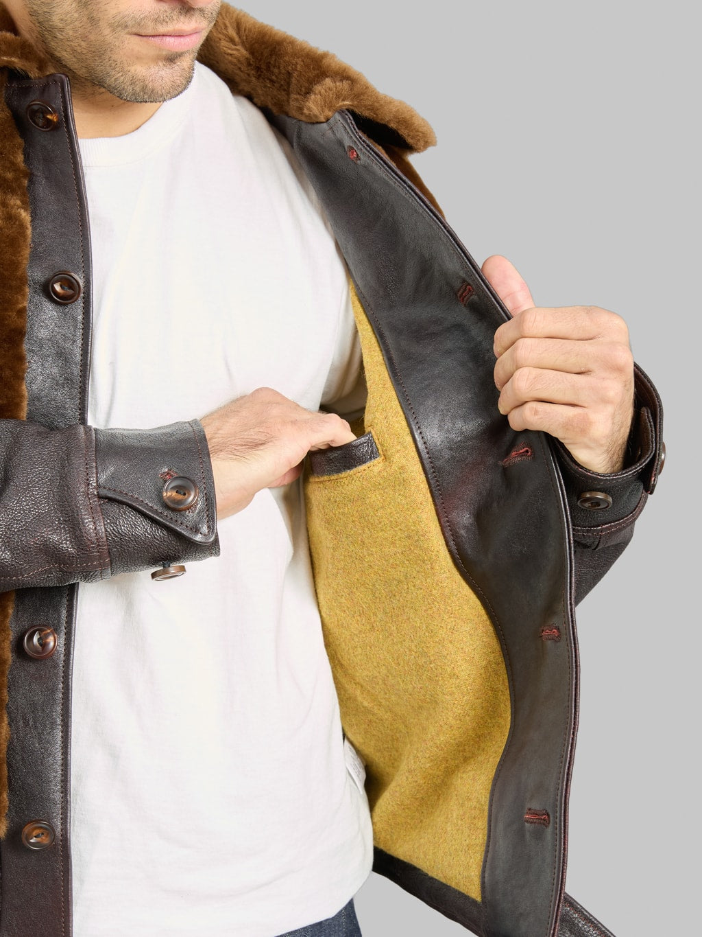 Double Helix Conductor Red Core Horsehide Black Brown interior pocket