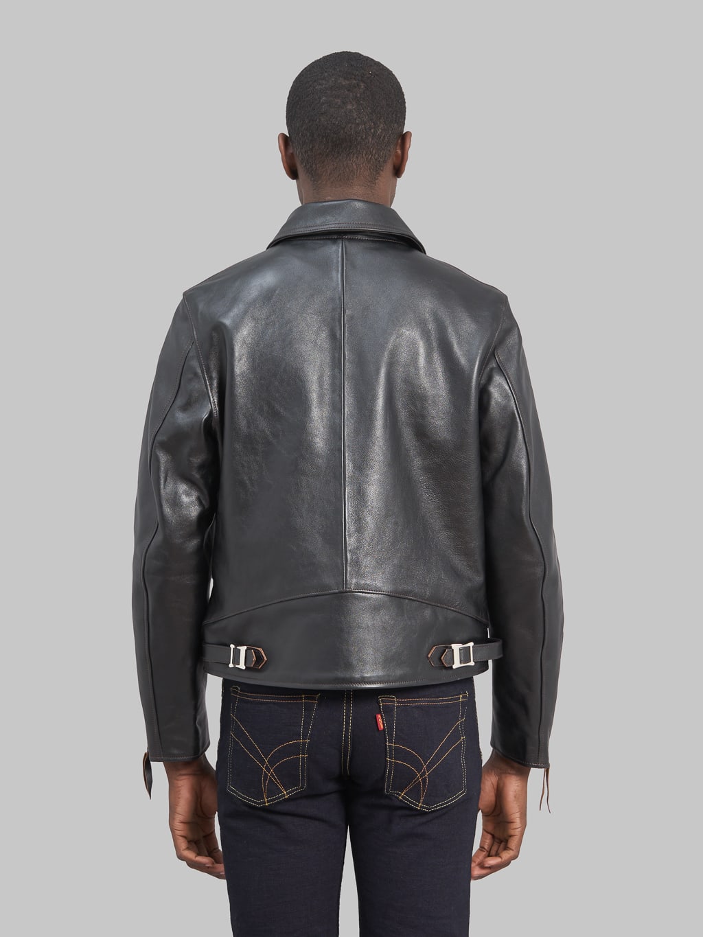 double helix dodecagon riders horsehide jacket black back fit