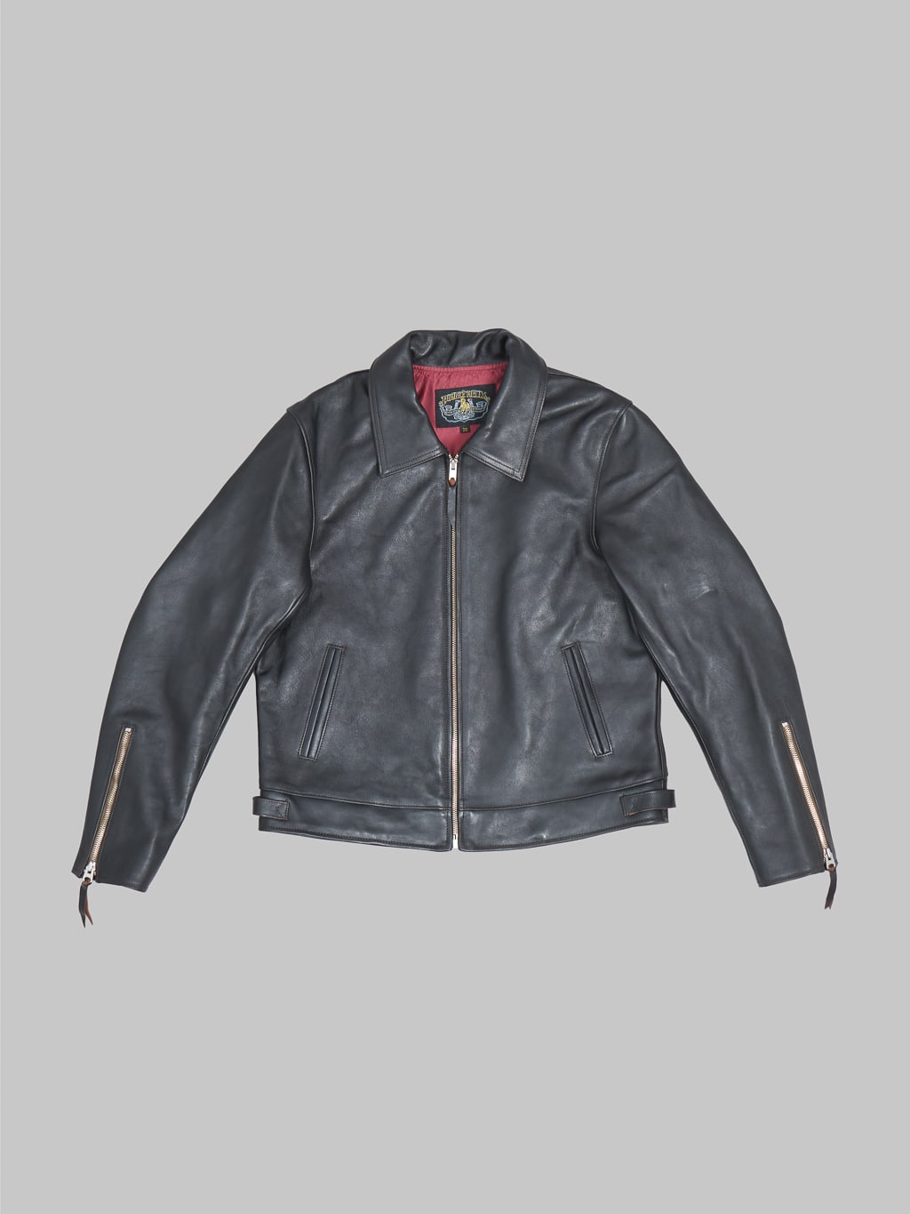 double helix dodecagon riders horsehide jacket black front