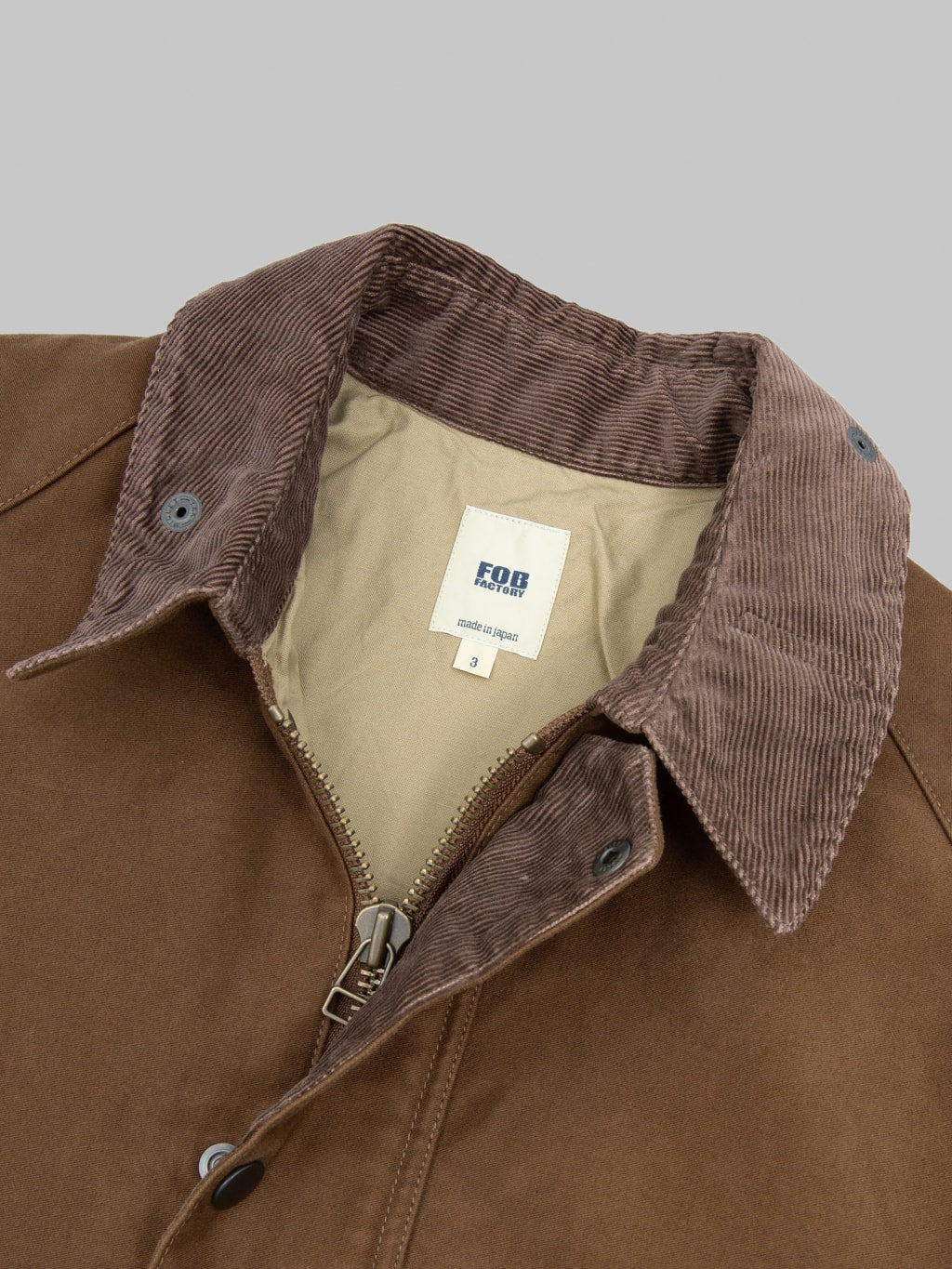 FOB Factory F2361 Moleskin Riding Jacket Brown