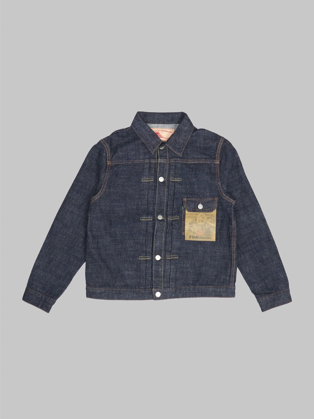 fob factory f2400 g3 type 1 selvedge denim jacket front
